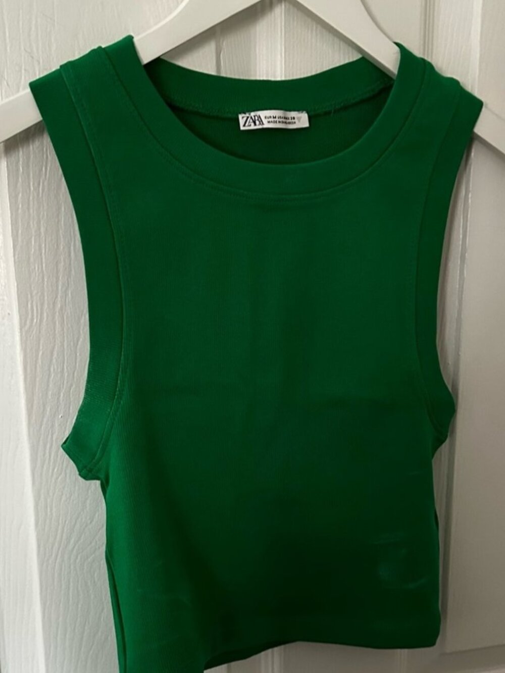 Green Ribbed Tank Top